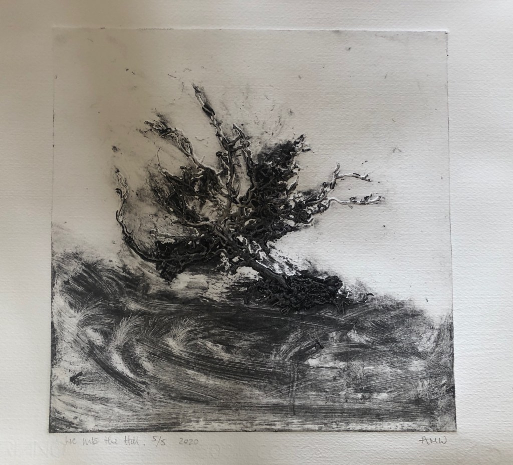 Lie into the Hill. 2020. Ink on Fabriano